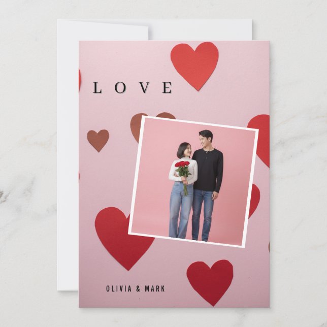 Cartão De Festividades Happy Valentines Day Custom Photo Collage Love   (Frente)