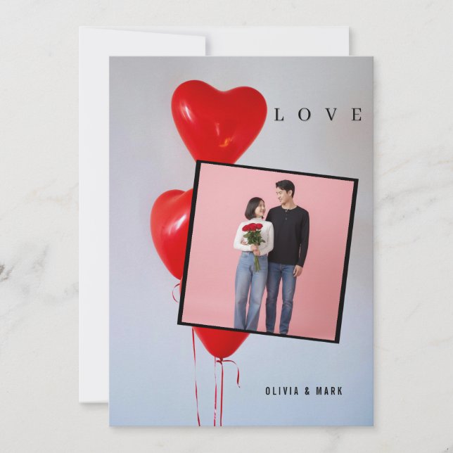 Cartão De Festividades Happy Valentines Day Custom Photo Collage Love  (Frente)