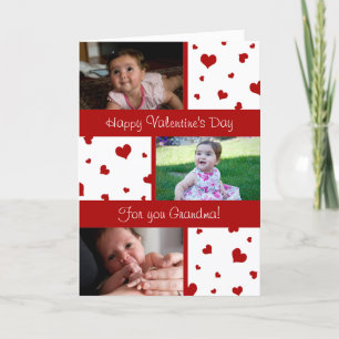 Cartão De Festividades Happy Valentine's Day Grandma Photo Card Hearts