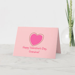Cartão De Festividades "Happy Valentine's Day, Grandma!" [pink heart 1]