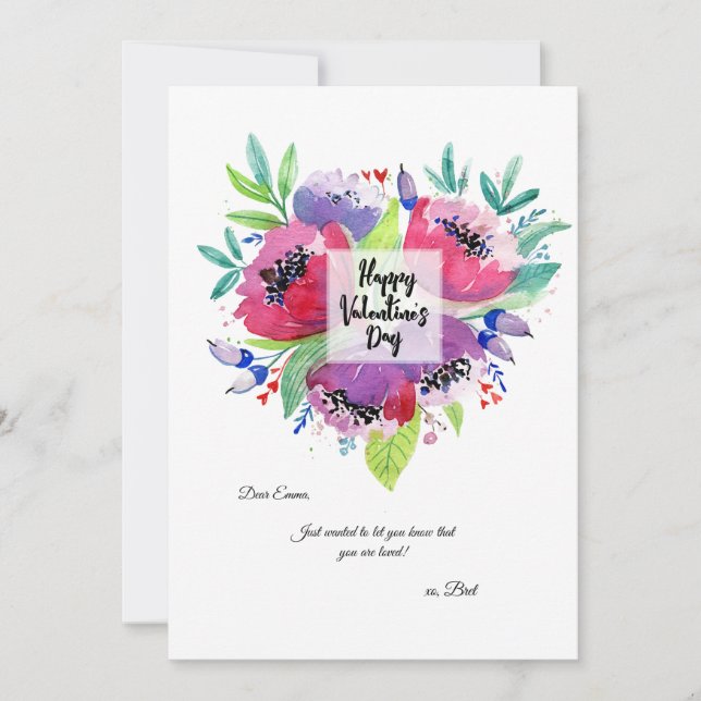 Cartão De Festividades Happy Valentine's Day Greeting Card (Frente)