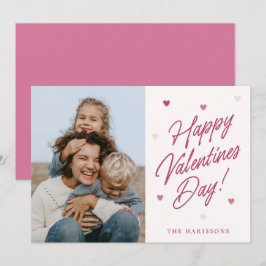 Cartão De Festividades Happy Valentines Day Heart family Photo Card