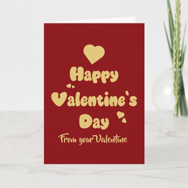Cartão De Festividades Happy Valentine's Day Hearts Cute (Frente)