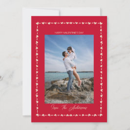 Cartão De Festividades Happy Valentine's Day Photo Whimsical Heart Border