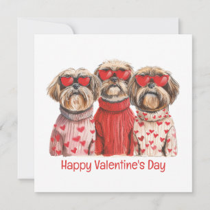 Cartão De Festividades Happy Valentines Day Shih Tzu Dogs