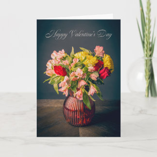 Cartão De Festividades Happy Valentines Day Vase of Flowers General