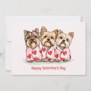 Cartão De Festividades Happy Valentines Day Yorkshire Terrier Dogs