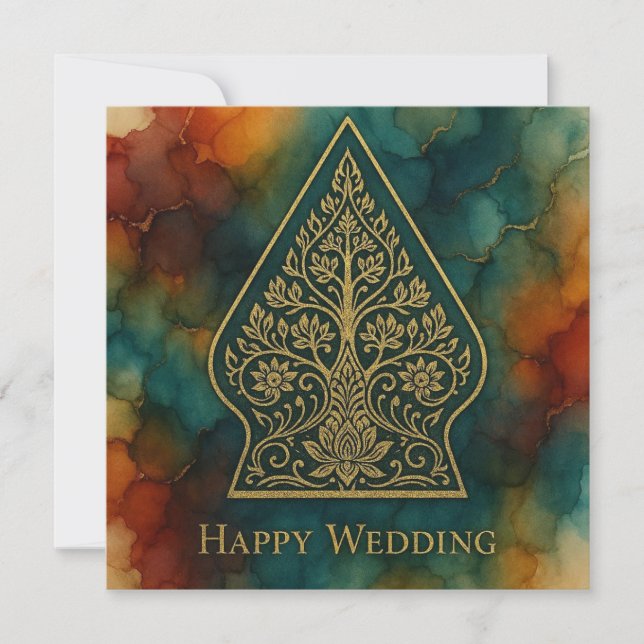 Cartão De Festividades Happy Wedding Card (Frente)