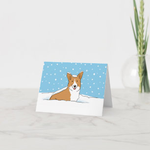 Cartão De Festividades Happy Winter Snow Corgi Cachorro de Natal