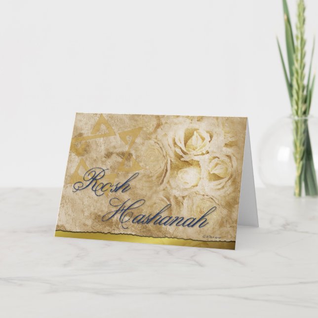 Cartão De Festividades Hashanah-Flores de Rosh (Frente)