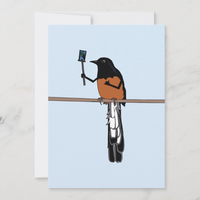 Cartão De Festividades Hawaiian Shama Bird Selfie (Frente)