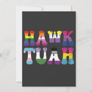 Cartão De Festividades Hawk Tuah Funny LGBTQ Rainbow Flag Ally Trans