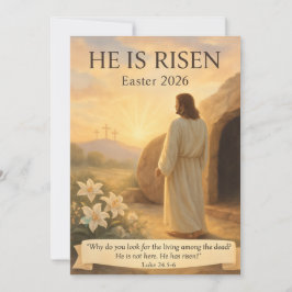 Cartão De Festividades He Is Risen Easter 2026 Jesus Christian Card