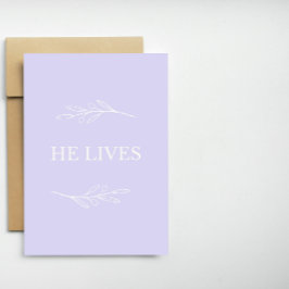 Cartão De Festividades He Lives Christian Easter Card – Lavender Faith