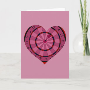 Cartão De Festividades Heart Dart Board Valentine's Day Card