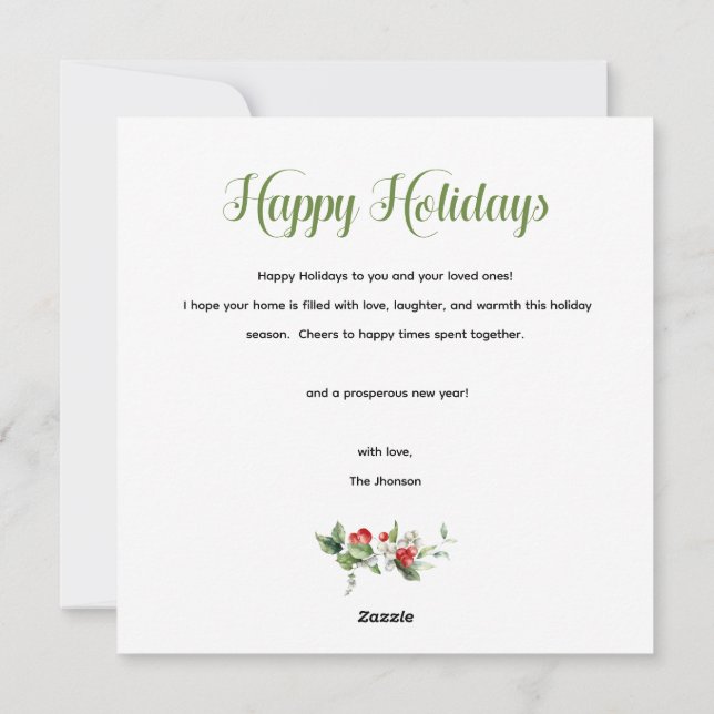 Cartão De Festividades Heart Photo Collage Handwritten Happy Holiday (Verso)