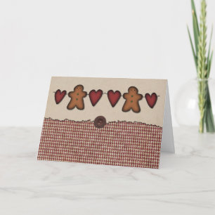 Cartão De Festividades Hearts And Gingerbread Christmas Card