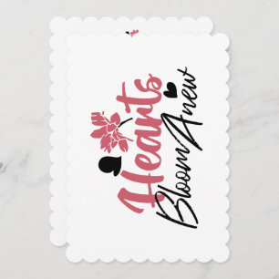Cartão De Festividades Hearts Bloom Anew - citação Floral Inspiracional