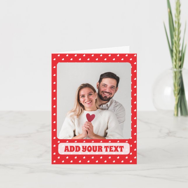 Cartão De Festividades Hearts Happy Valentine’s Day Modern Love Pattern (Frente)