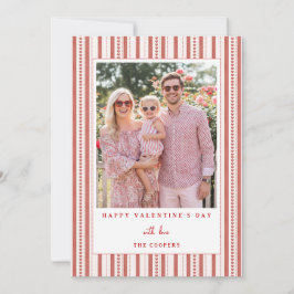 Cartão De Festividades Hearts Stripes Happy Valentine's Day Photo Card