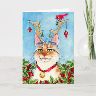 Cartão De Festividades Heather the pink-nosed reincat