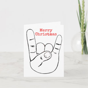 Cartão De Festividades Heavy Metal Horns Christmas Card Card