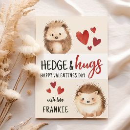 Cartão De Festividades Hedge & Hugs Hedgehog | Dia de os namorados