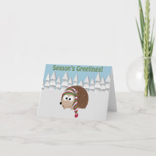 Cartão De Festividades Hedgehog das Saudações da Época