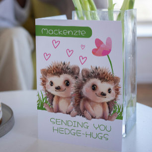 Cartão De Festividades Hedgehog Hugs Namorados personalizados
