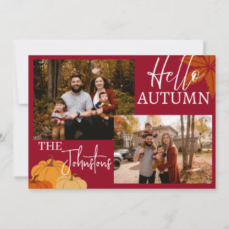 Cartão De Festividades Hello Autumn: From Our Family to Yours