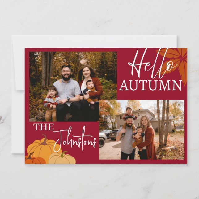 Cartão De Festividades Hello Autumn: From Our Family to Yours (Frente)