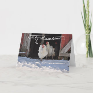 Cartão De Festividades Hens waiting for Santa christmas