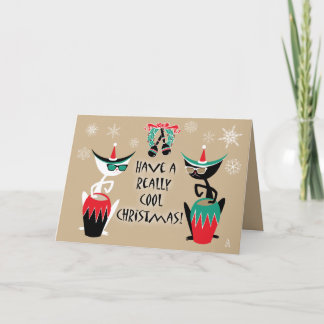 Cartão De Festividades Hep Cats Retro Christmas - Personalizado