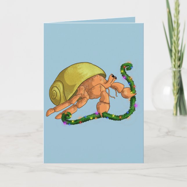Cartão De Festividades Hermit de Natal (Frente)