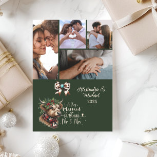 Cartão De Festividades Highland Cow Feliz Natal Sra. e Sr. 5 Foto