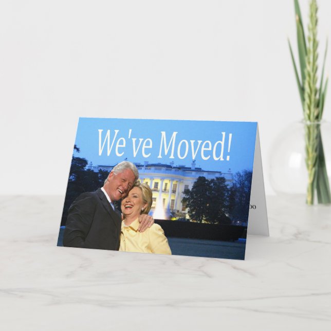 Cartão De Festividades Hillary & Bill New Address Natal (Frente)