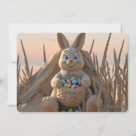 Cartão De Festividades Hilton Head Island Easter Bunny Sand Sculpture
