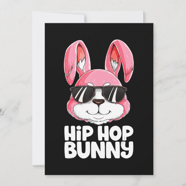 Cartão De Festividades Hip Hop Bunny Páscoa Boys Raparigas Miúdas Coelho  (Frente)