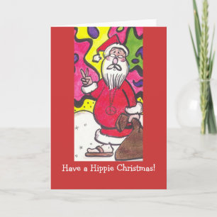 Cartão De Festividades Hippie Christmas