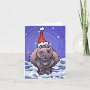 Cartão De Festividades Hippopotamus Natal