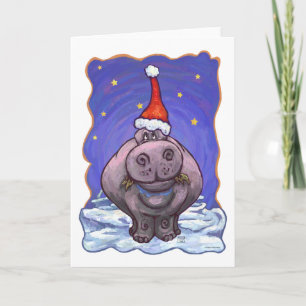 Cartão De Festividades Hippopotamus Natal