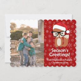 Cartão De Festividades Hipster Foto de Natal para Animais Bons