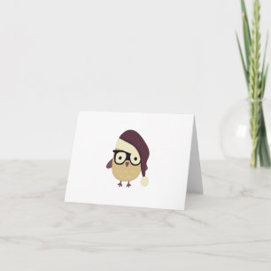 Cartão De Festividades Hipster Papai noel Coruja