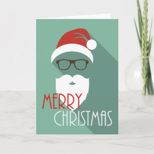Cartão De Festividades Hipster Santa Modern Merry Christmas Greeting Card