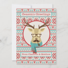 Cartão De Festividades Hipster Veado Personalizado Natal