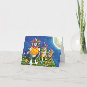 CARTÃO DE FESTIVIDADES HISS N' FITZ GATOS, TRICK OU TRAT DIA DE AS BRUXAS