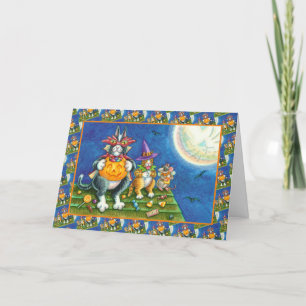 CARTÃO DE FESTIVIDADES HISS N' FITZ GATOS, TRICK OU TRAT DIA DE AS BRUXAS