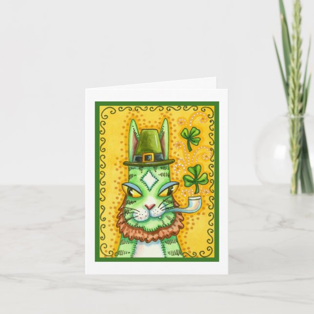 CARTÃO DE FESTIVIDADES HISS N' FITZ LEPRECHAUN, RUA. GATO ENGRAÇADO DO DI (Frente)