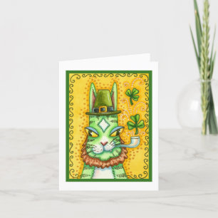 CARTÃO DE FESTIVIDADES HISS N' FITZ LEPRECHAUN, RUA. GATO ENGRAÇADO DO DI