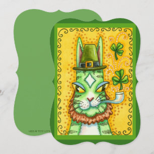 Cartão De Festividades HISS N' FITZ LEPRECHAUN RUAS. PADDY'S FUNNY CAT Fl